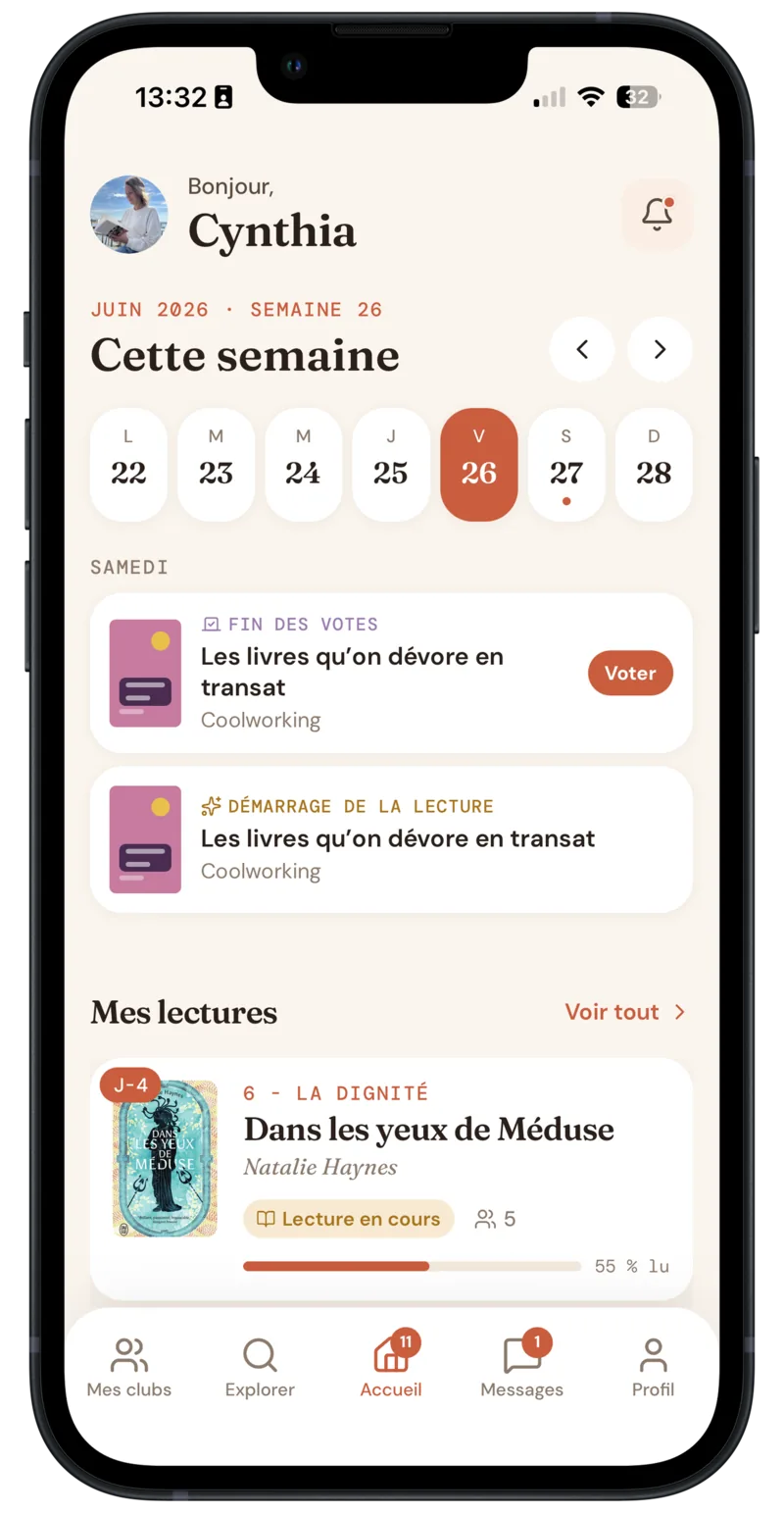 L'application Booklub sur iPhone