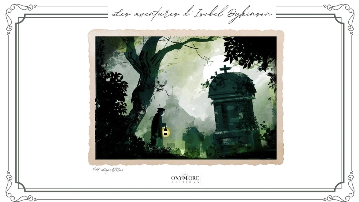 Les aventures d'Isobel Dykinson, illustration atmosphérique, Pierre-Henry Laporterie pour Oxymore Éditions