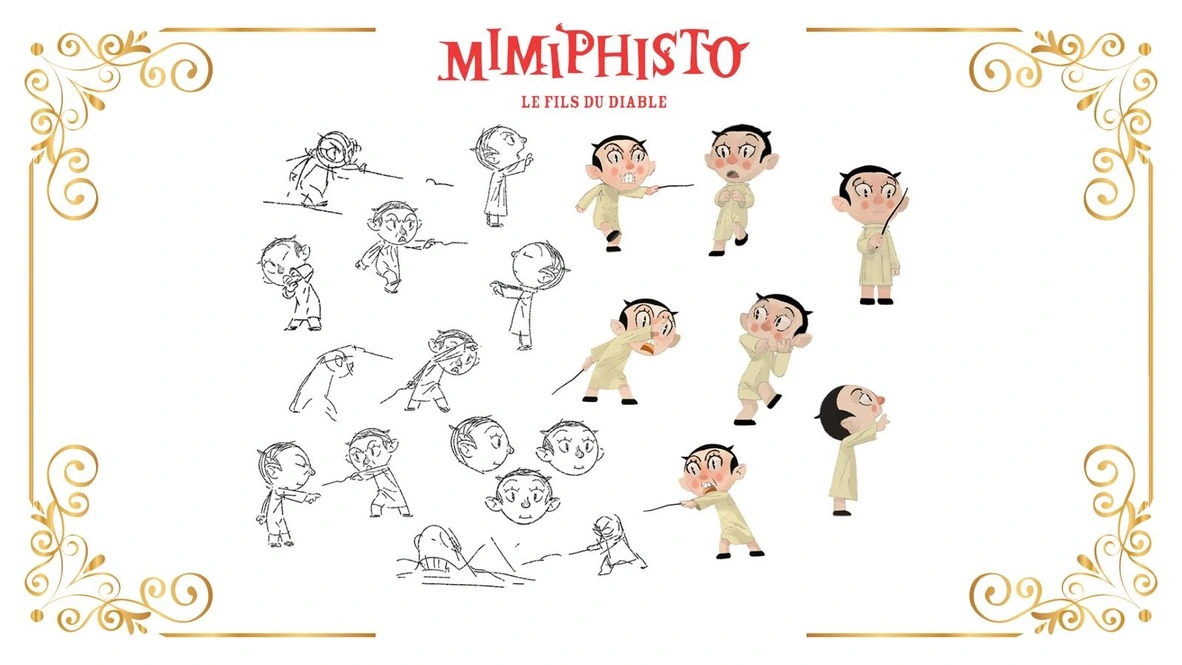 Feuilles de character design de Mimiphisto